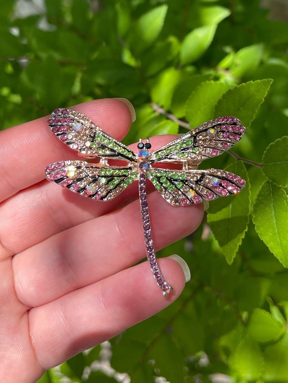 NEW! Unique Dragonfly Pin. Elegant Multicolor Dragonfly brooch (A2-79)